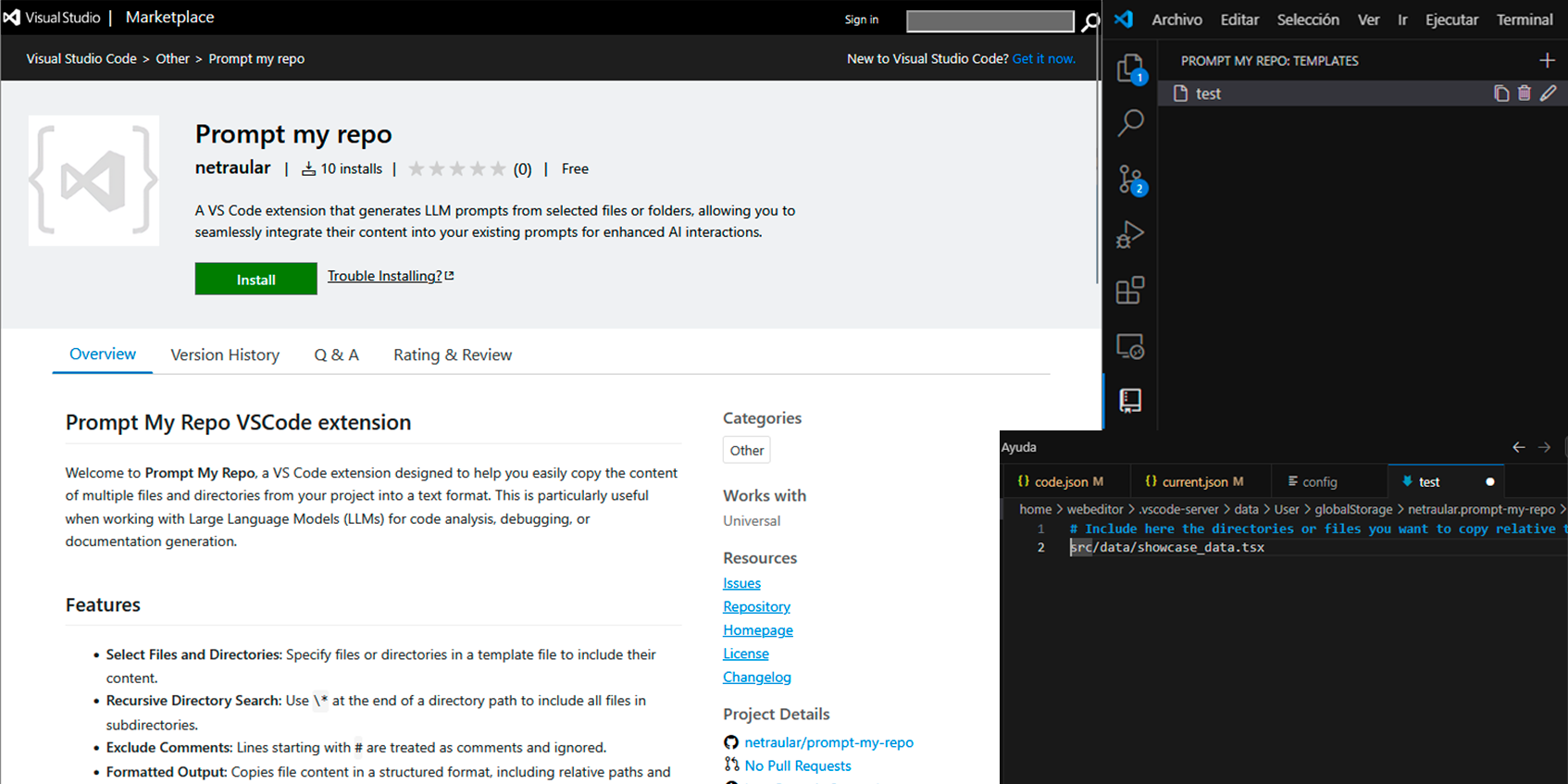 Prompt My Repo VSCode-Erweiterung