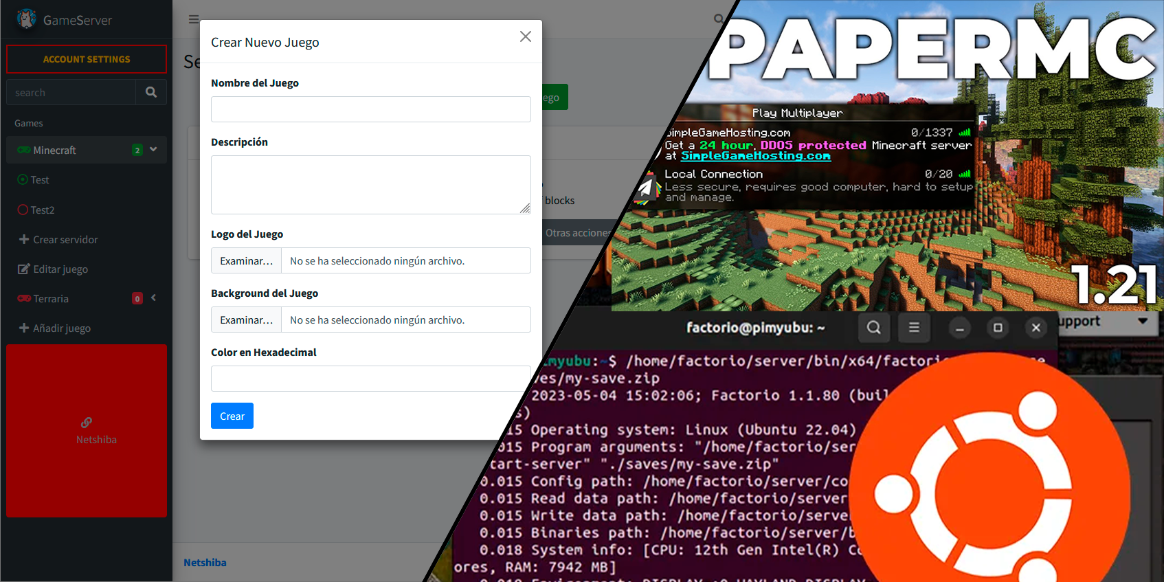 Interfaccia di Gestione Server di Gioco