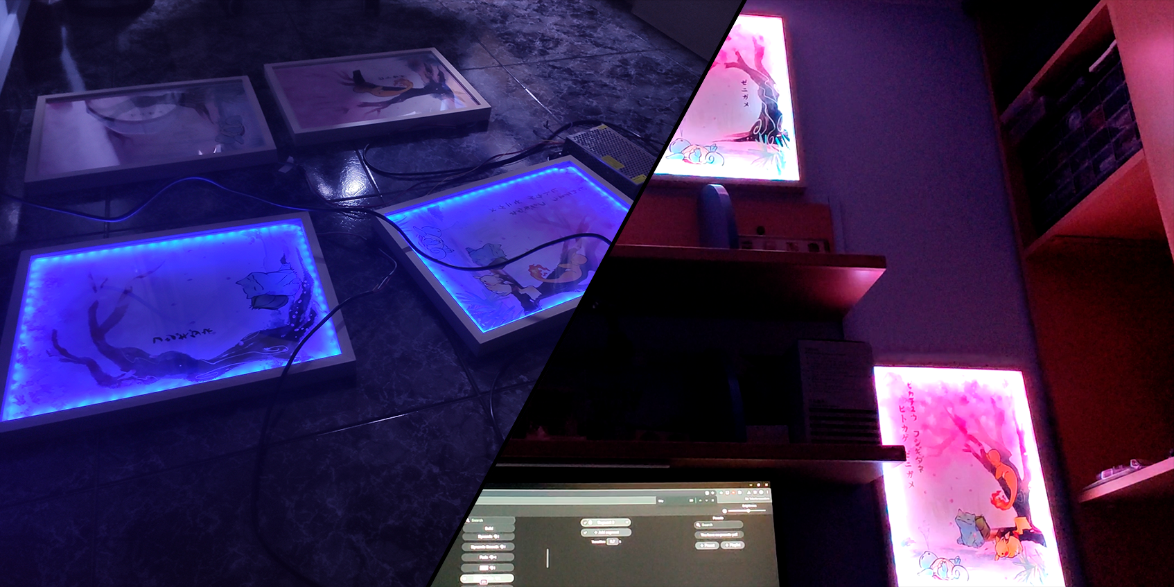 WLED-styrda LED-bildramar